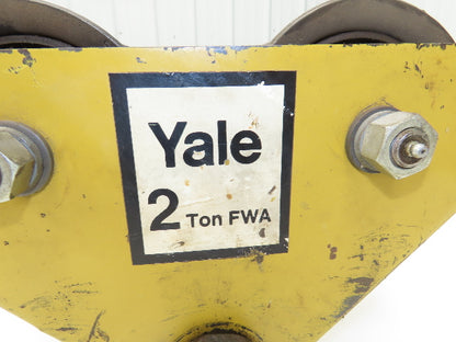 Yale FWA 2-Ton 4000Lb Manual Ball Bearing Push Trolley 2.5"-7" Beam