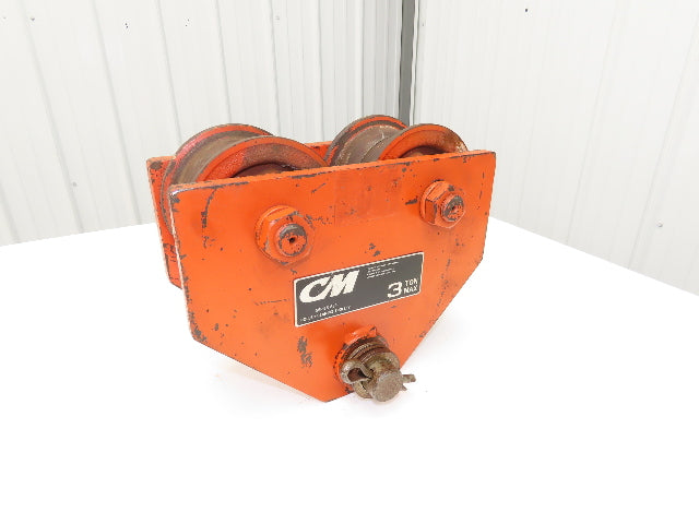 CM 639 Series 3-Ton 6000Lb Manual Roller Bearing Push Trolley 3"-5-1/2" Beam