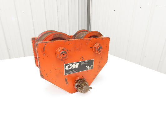 CM 639 Series 3-Ton 6000Lb Manual Roller Bearing Push Trolley 3"-5-1/2" Beam