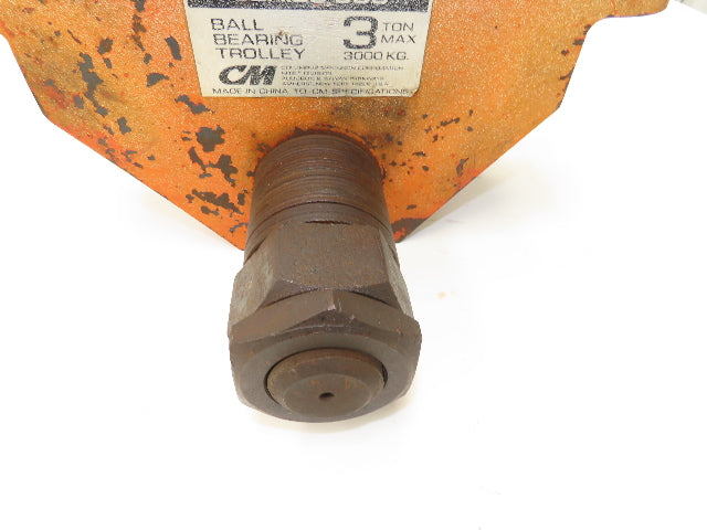CM 633 Series 3-Ton 6000Lb Manual Roller Bearing Push Trolley 3-1/4"-8" Beam