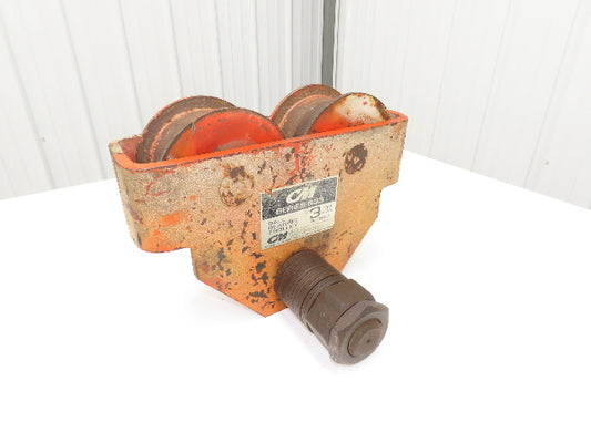 CM 633 Series 3-Ton 6000Lb Manual Roller Bearing Push Trolley 3-1/4"-8" Beam