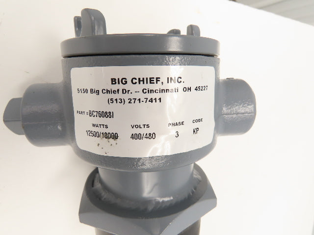 Big Chief BC76088I Immersion Heater 12.5kW/18kW 400/480V 3Ph 41.5"L 3-Element