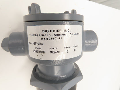 Big Chief BC76088I Immersion Heater 12.5kW/18kW 400/480V 3Ph 41.5"L 3-Element