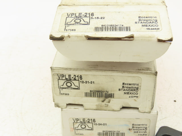 Browning VPLE-216 Pillow Block Bearing 1" Bore 2 Bolt Base Lot of 3