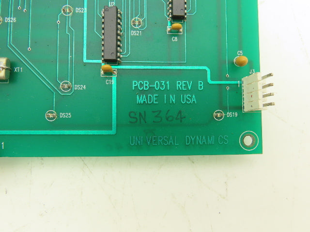 Universal Dynamics PCB-031 REV B Printed Circuit Control Board PCB w/Display