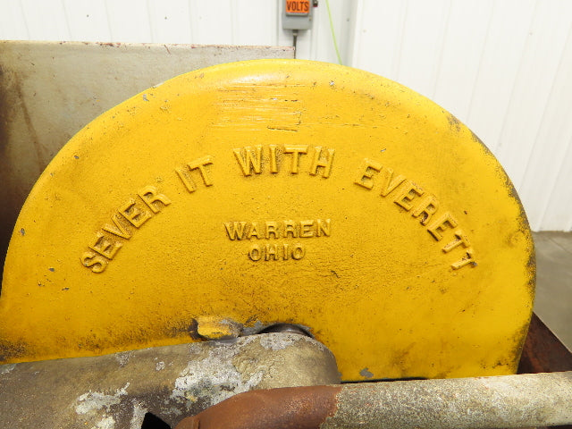 Everett Model 10 Cut Off Abrasive Metal Saw 10" Blade 3Hp 3450 RPM 230/460V
