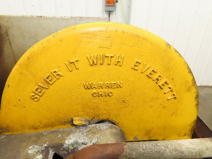 Everett Model 10 Cut Off Abrasive Metal Saw 10" Blade 3Hp 3450 RPM 230/460V