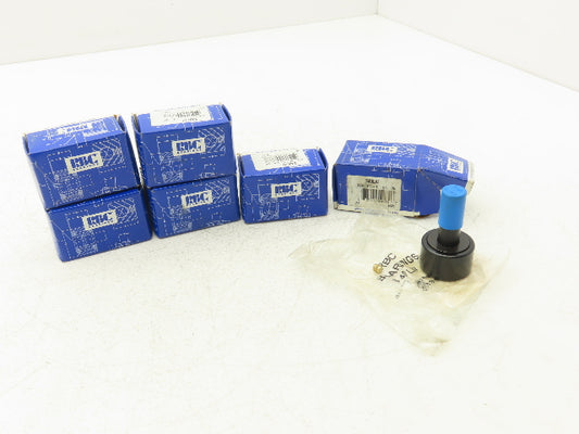 RBC S40LW Flat Cam Follower 1.25" Roller Dia x .75" Width .5" Stud Lot of 6