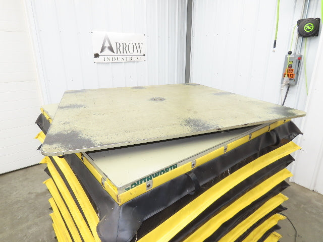 Southworth LS6-36 Hydraulic Lift Table 5000Lb 36" Travel 48"x48" Swivel Top 3Ph