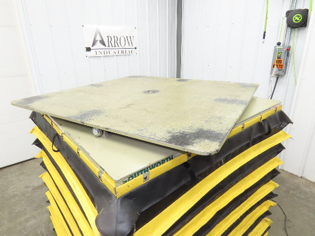 Southworth LS6-36 Hydraulic Lift Table 5000Lb 36" Travel 48"x48" Swivel Top 3Ph