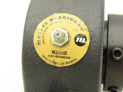 Moline M2000 Spherical Pillow Block Roller Bearing 1-11/16" Bore Locking Collar