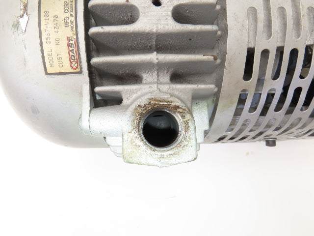 Gast 2567-V108 Rotary Vane Oil-less Vacuum Pump 1Hp 230/460V 3PH 21 CFM 3/4"NPT