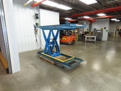 Bishamon Hydraulic Scissor Lift Table 6500lb 98" x 39" Top 48" Lift 480V 3Ph