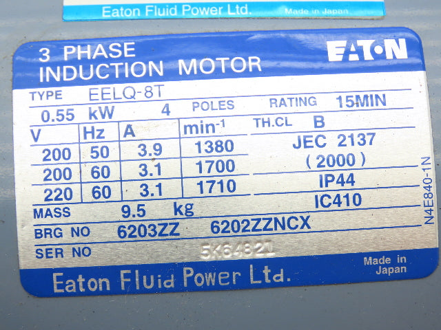 Eaton LU1F05E3A1HE700 Single Acting Hydraulic Power Unit Pump 220V 3PH Motor