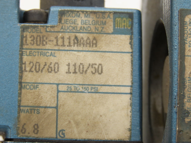MAC 56C-27-111AA Pneumatic Solenoid Pilot Operated Valve 120V 25-150PSI 3/4" NPT