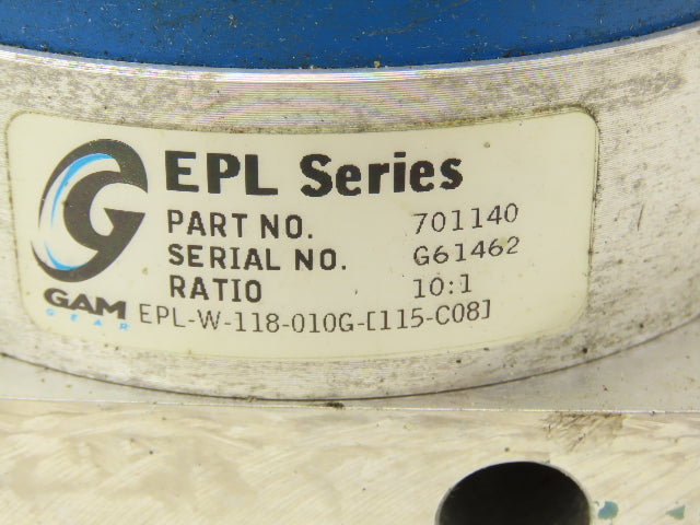 GAM EPL-W-118-010G Planetary Servo Gearbox 10:1 Ratio Inline Reducer (115-C08)