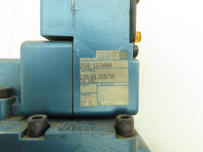 MAC 58C-33-117AA Pneumatic Pilot Operated Solenoid Valve 120V 150PSI 1-1/2" NPT