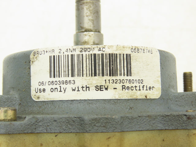 Sew Eurodrive W20 DR63S4/BR Gear Motor .12kw 1680/69rpm 277/480V 24.5:1 w/Brake