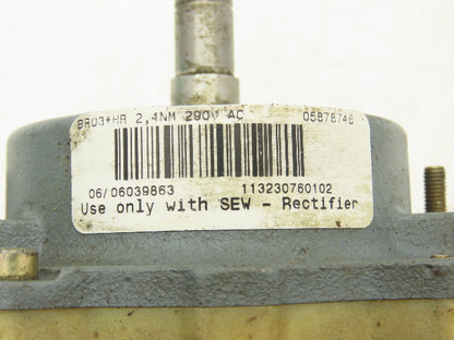 Sew Eurodrive W20 DR63S4/BR Gear Motor .12kw 1680/69rpm 277/480V 24.5:1 w/Brake