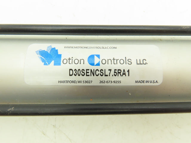 Motion Controls D30SENC SL7.5 RA1 Pneumatic Cylinder 2" Bore 7.5" Stroke 250PSI