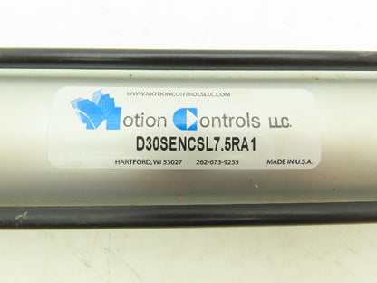 Motion Controls D30SENC SL7.5 RA1 Pneumatic Cylinder 2" Bore 7.5" Stroke 250PSI