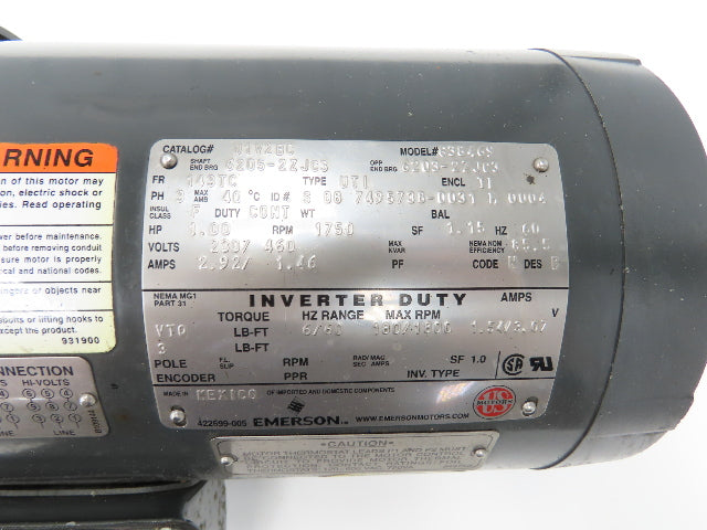 US Motors U1V2BC AC Motor 1Hp 1750rpm 460V 3PH 143TC Frame 7/8" Shaft