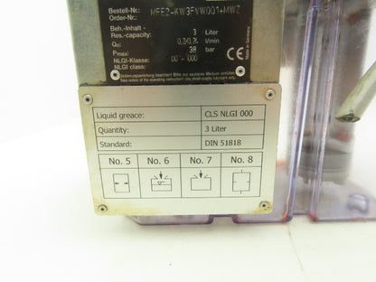 SKF MFE2-KW3FVW001+MWZ Lubrication Gear Pump Lubricator 3L 460VAC .24 l/min