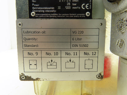 SKF MFE5-KW6-VW001+MWZ Lubrication Gear Pump Lubricator 6L 460VAC .6 l/min