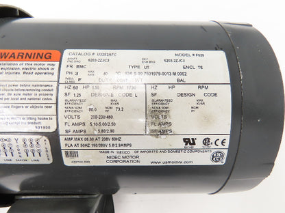 US Motors U32S2AFC AC Brake Motor 1.5Hp 1730rpm 460V 3PH 56C Brake 105632106003