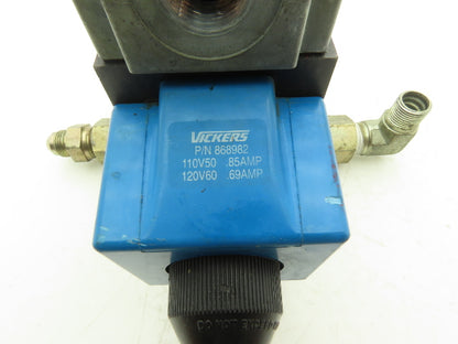 Vickers DG4S4W-012C-B-60 Hydraulic Directional Control Solenoid Valve 120V SAE 8