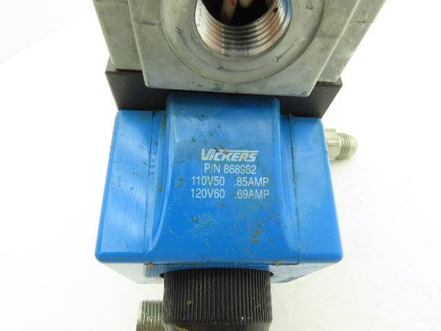 Vickers DG4S4W-012C-B-60 Hydraulic Directional Control Solenoid Valve 120V SAE 8