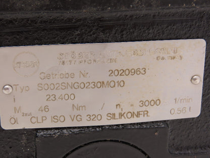Stober S002SNG0230MQ10 Servo Gearbox 23.4:1 Ratio Reducer 20mm Hollow Shaft