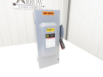 Square D H363 Safety Disconnect Switch 600V 100A 3 Pole Fused Series F05