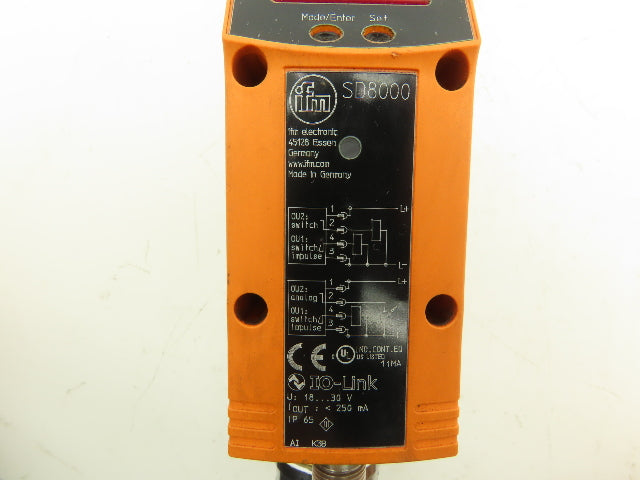 Ifm SD8000 Compressed Air Flow/Consumption/Temperature Meter 18-30V 4-Pin M12