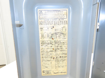 Square D H362 Heavy Duty Fused Safety Disconnect Switch 60A 600VAC Series F1