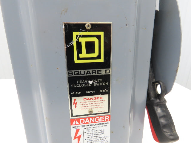 Square D H362 Heavy Duty Fused Safety Disconnect Switch 60A 600VAC Series F1