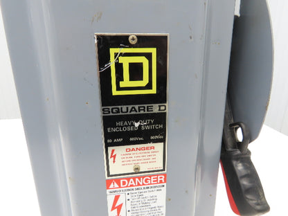 Square D H362 Heavy Duty Fused Safety Disconnect Switch 60A 600VAC Series F1