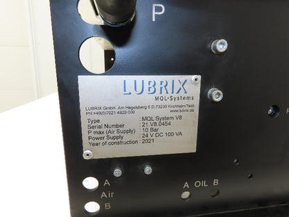 Lubrix MQL Systems V8 Minimum Quantity Lubrication System Controller