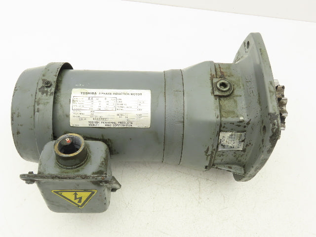 Toshiba SKK AVTB 75L Gearmotor .4kw 23rpm 220V 3PH 75:1 Reducer IEC 71M