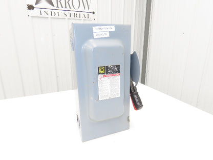 Square D HU362 Safety Disconnect Switch 60A 600VAC 3 Pole Non Fused Ser F05