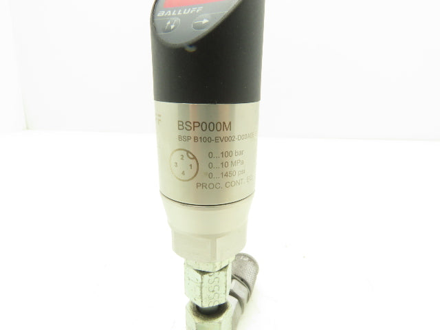 Balluff BSP000M Digital Pressure Sensor w/Display 100 Bar 18-36VDC 2x PNP NO/NC