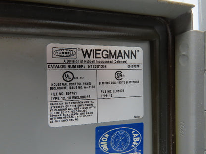Wiegmann N12201208 Electrical Enclosure 20x12x8" Wall Mount Control Panel JIC