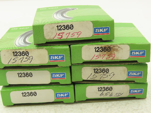 SKF 12360 Double Lip Oil Seal 1.25" Shaft Dia 1.75" OD .250" Width Lot of 8