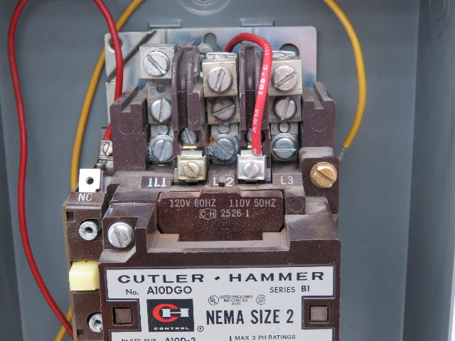 Cutler Hammer A10DGO Motor Starter Size 2 Bulletin A10 25Hp NEMA Enclosure