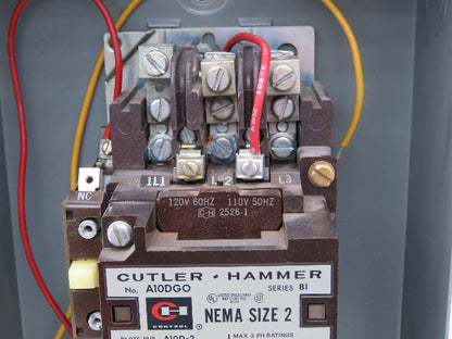Cutler Hammer A10DGO Motor Starter Size 2 Bulletin A10 25Hp NEMA Enclosure