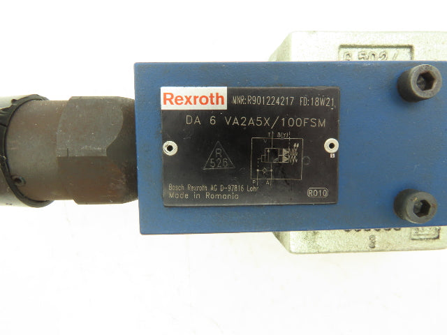 Rexroth DA 6 VA2A5X/100FSM Pilot Operated Pressure Cut-off Valve 350Bar 1/2" NPT