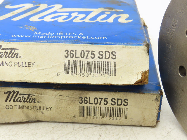 Martin 36L075 SDS Timing Belt Pulley Bushed .375" Pitch 4.267" OD Lot of 2