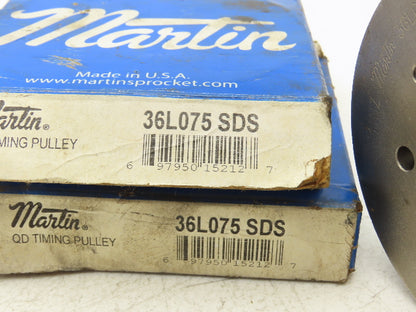 Martin 36L075 SDS Timing Belt Pulley Bushed .375" Pitch 4.267" OD Lot of 2