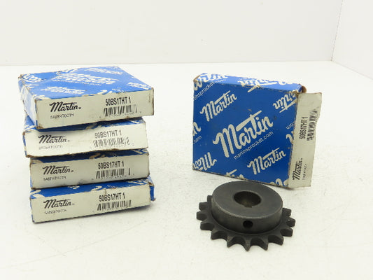 Martin 50BS17HT 1 Roller Chain Sprocket 17 Tooth #50 w/1" Bore Lot Of 5