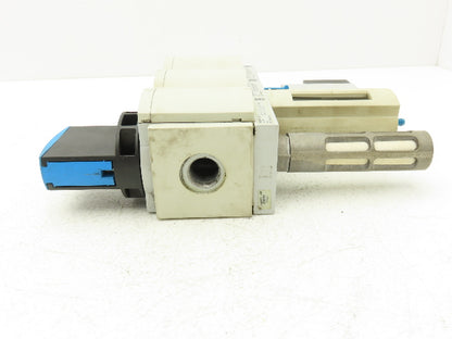 Festo Pneumatic Air Line Filter Assembly w/ Pressure Switch & Shutoff 1/2" NPT
